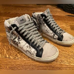 P448 - Super Cute Calf Hair High Top Sneaker - Cow Softy